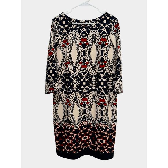 Julian Taylor Sz 14 Stretch Knit LS Dress Office Work Career Church - Picture 1 of 6